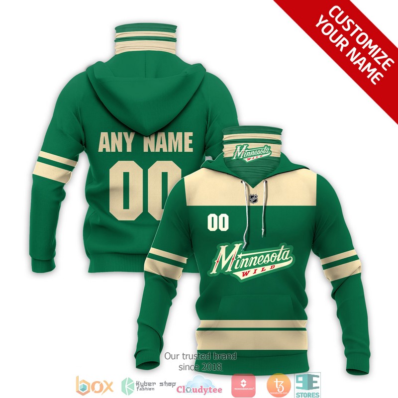 Personalized NHL Minnesota Wild Green 3d hoodie mask