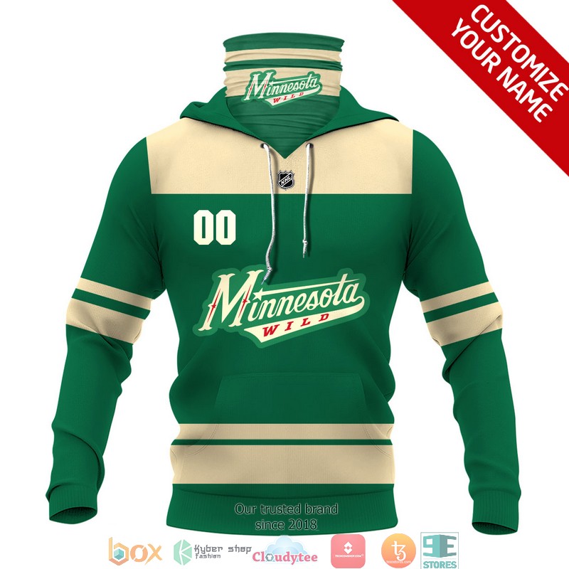 Personalized NHL Minnesota Wild Green 3d hoodie mask 1