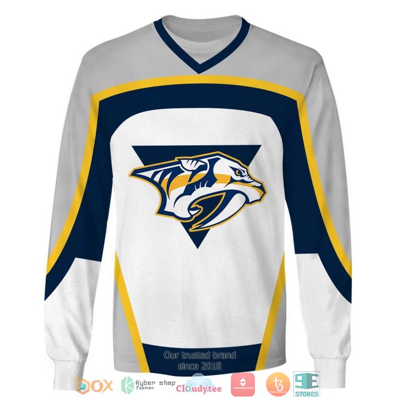 Personalized NHL Nashville Predators White blue 3D Full Printing shirt, hoodie 5 Personalized NHL Nashville Predators White blue 3D Full Printing shirt hoodie 1 2 3 4