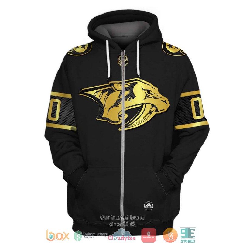 Personalized NHL Nashville Predators black gold 3D Full Printing shirt, hoodie 2 Personalized NHL Nashville Predators black gold 3D Full Printing shirt hoodie 1