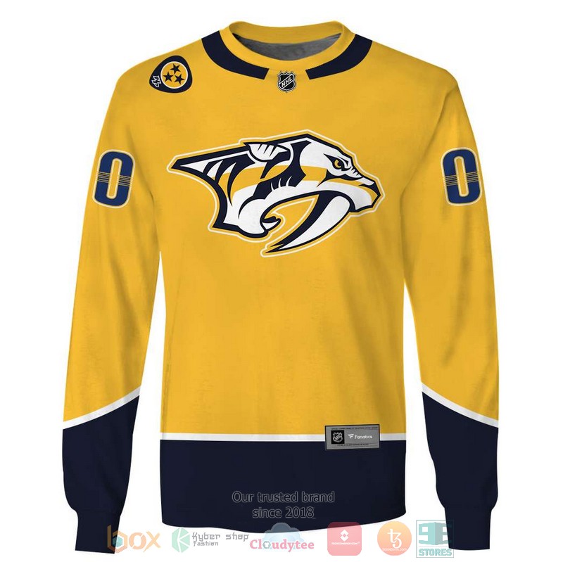 NHL Nashville Predators custom Personalized yellow 3D hoodie, shirt 5 Personalized NHL Nashville Predators custom yellow 3D shirt hoodie 1 2 3 4