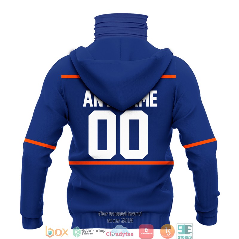 Personalized NHL New York Islanders Blue orange line 3d hoodie mask 3 Personalized NHL New York Islanders Blue orange line 3d hoodie mask 1 2
