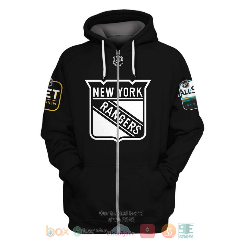 NHL New York Rangers custom Personalized black 3D hoodie, shirt 2 Personalized NHL New York Rangers custom black 3D shirt hoodie 1