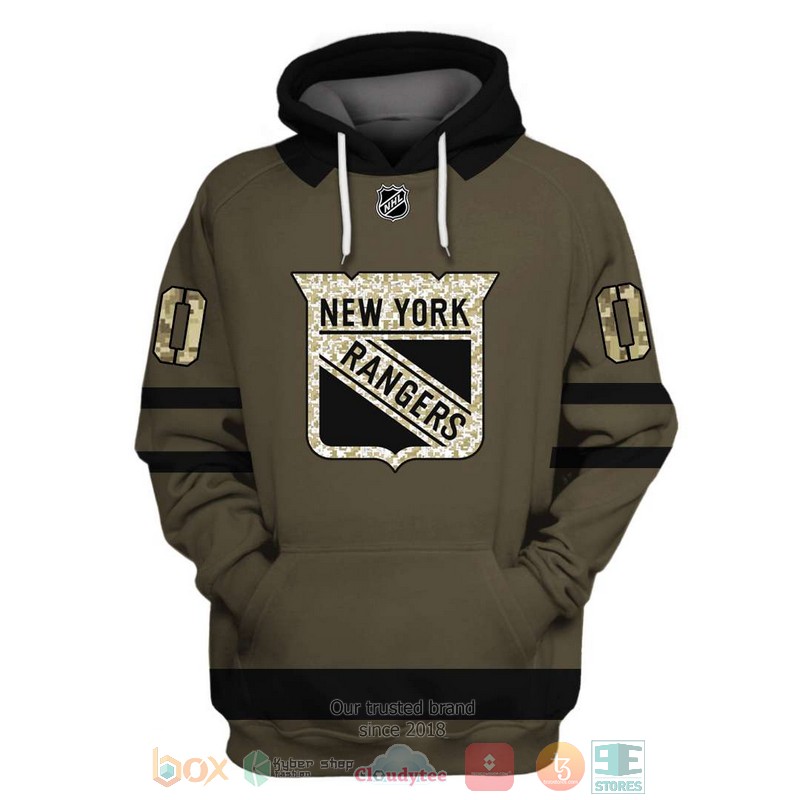 Personalized NHL New York Rangers custom green camo 3D shirt hoodie 1 2