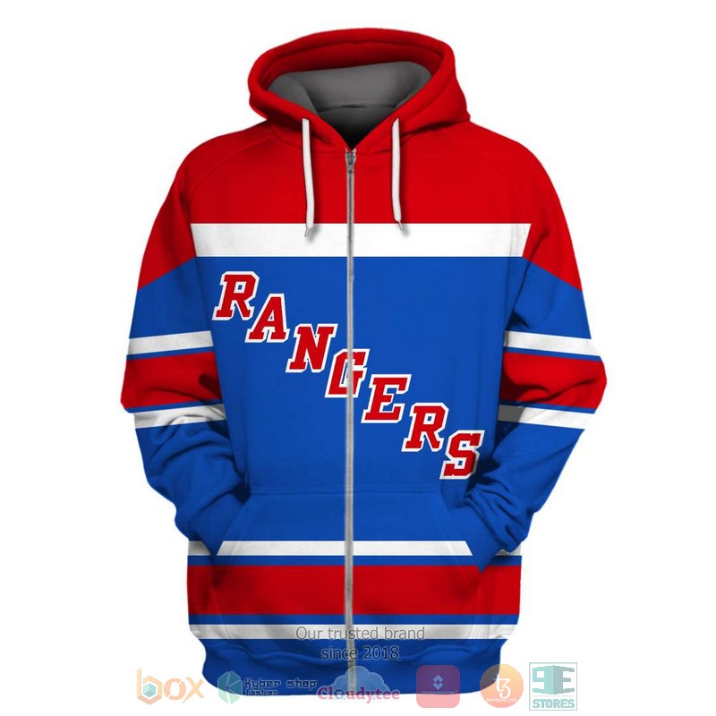NHL New York Rangers custom Personalized red blue 3D hoodie, shirt 2 Personalized NHL New York Rangers custom red blue 3D shirt hoodie 1