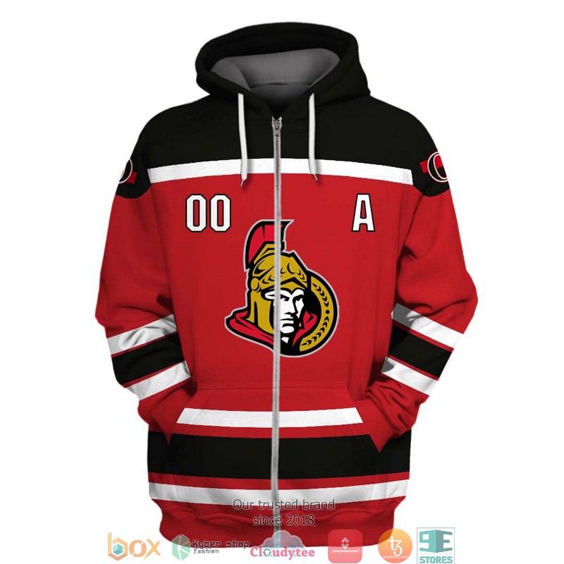 Personalized NHL Ottawa Senators A Red 3D Full Printing shirt hoodie 1