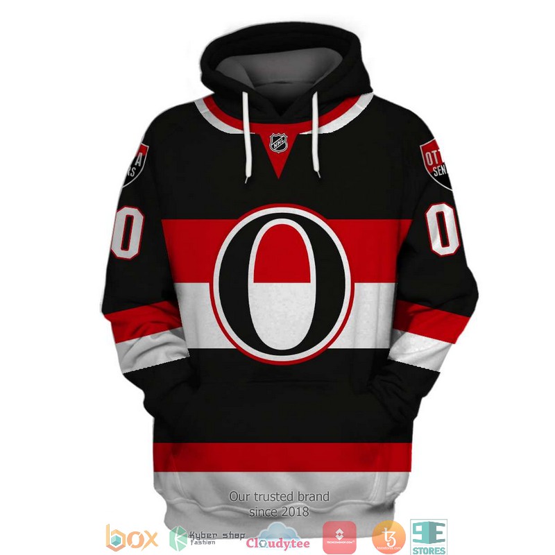 Personalized NHL Ottawa Senators Black Red white 3D Full Printing shirt hoodie 1 2