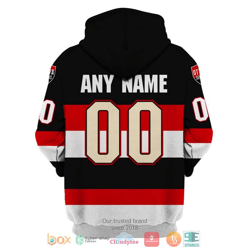 Personalized NHL Ottawa Senators Black Red white 3D Full Printing shirt hoodie 1 2 3
