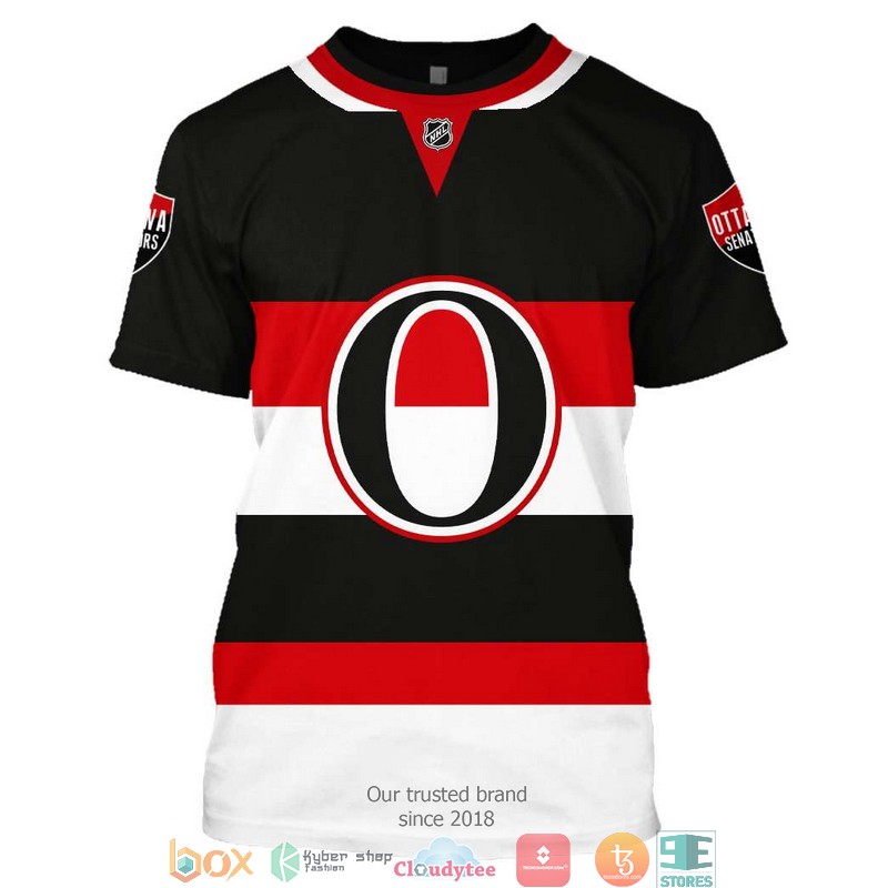 Personalized NHL Ottawa Senators Black Red white 3D Full Printing shirt hoodie 1 2 3 4 5 6