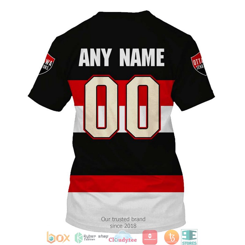 Personalized NHL Ottawa Senators Black Red white 3D Full Printing shirt hoodie 1 2 3 4 5 6 7