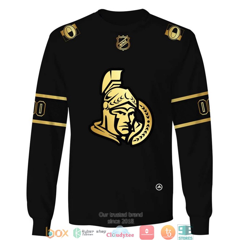 Personalized NHL Ottawa Senators Black gold 3D Full Printing shirt hoodie 1 2 3 4