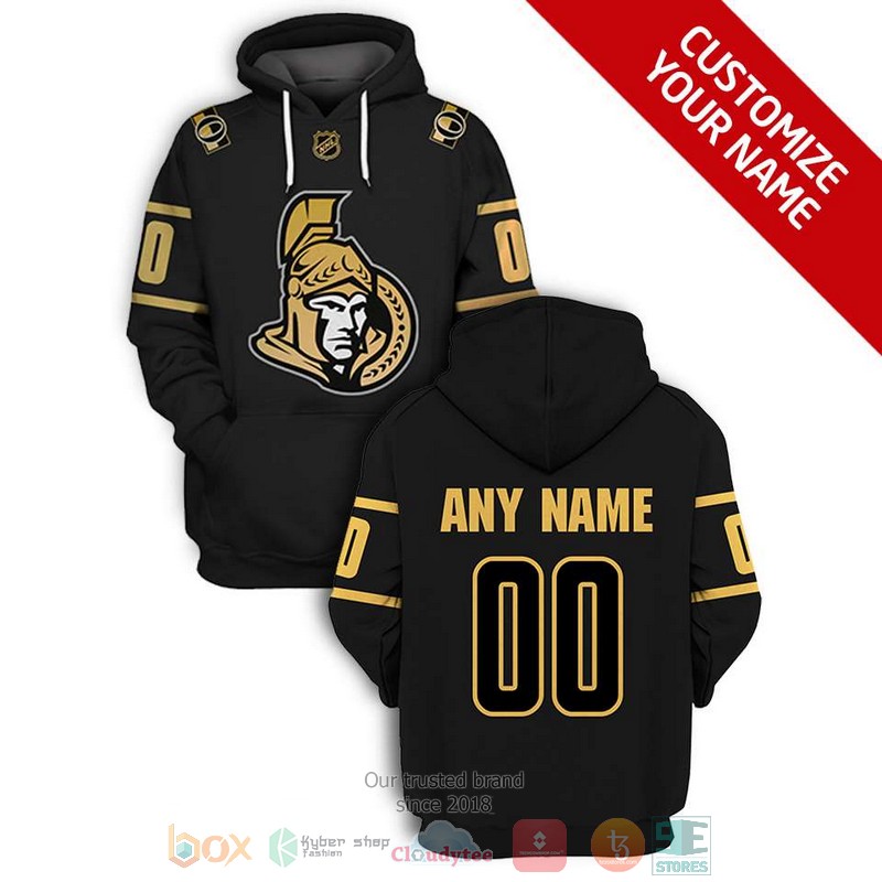 NHL Ottawa Senators black yellow custom Personalized 3D hoodie, shirt 1 Personalized NHL Ottawa Senators black yellow custom 3D shirt hoodie