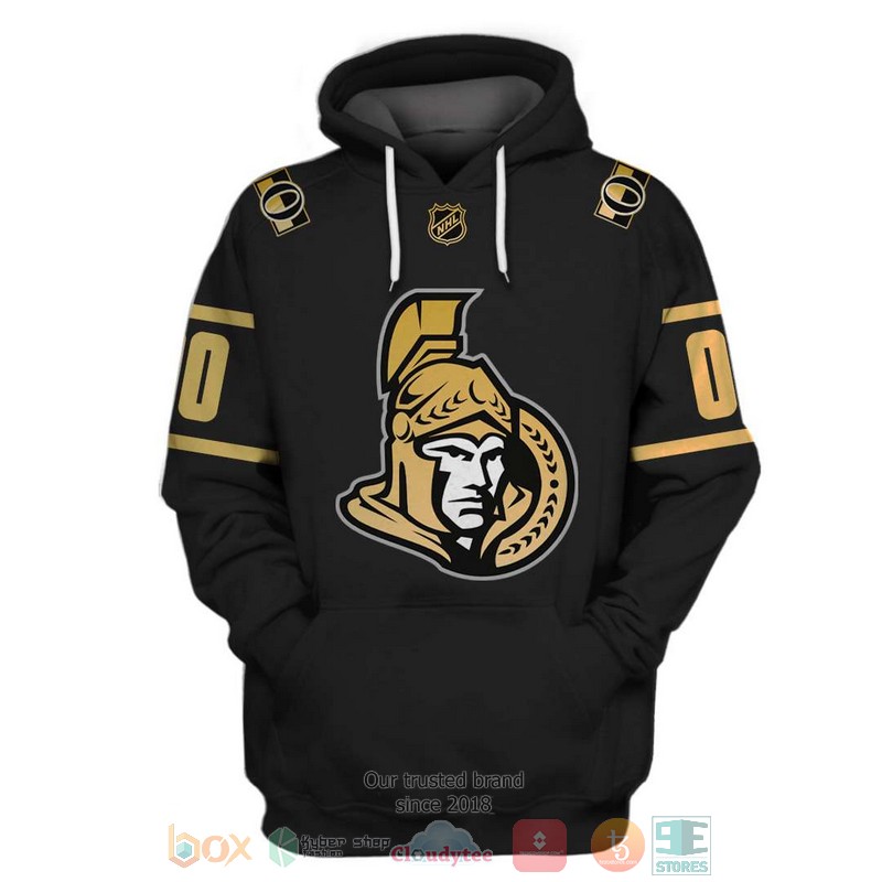 NHL Ottawa Senators black yellow custom Personalized 3D hoodie, shirt 3 Personalized NHL Ottawa Senators black yellow custom 3D shirt hoodie 1 2