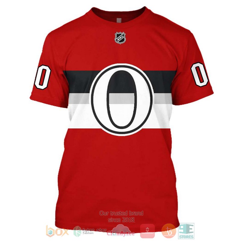Personalized NHL Ottawa Senators custom red 3D shirt hoodie 1 2 3 4 5 6
