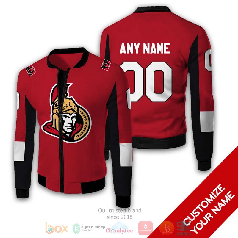 Personalized NHL Ottawa Senators logo custom red bomber jacket