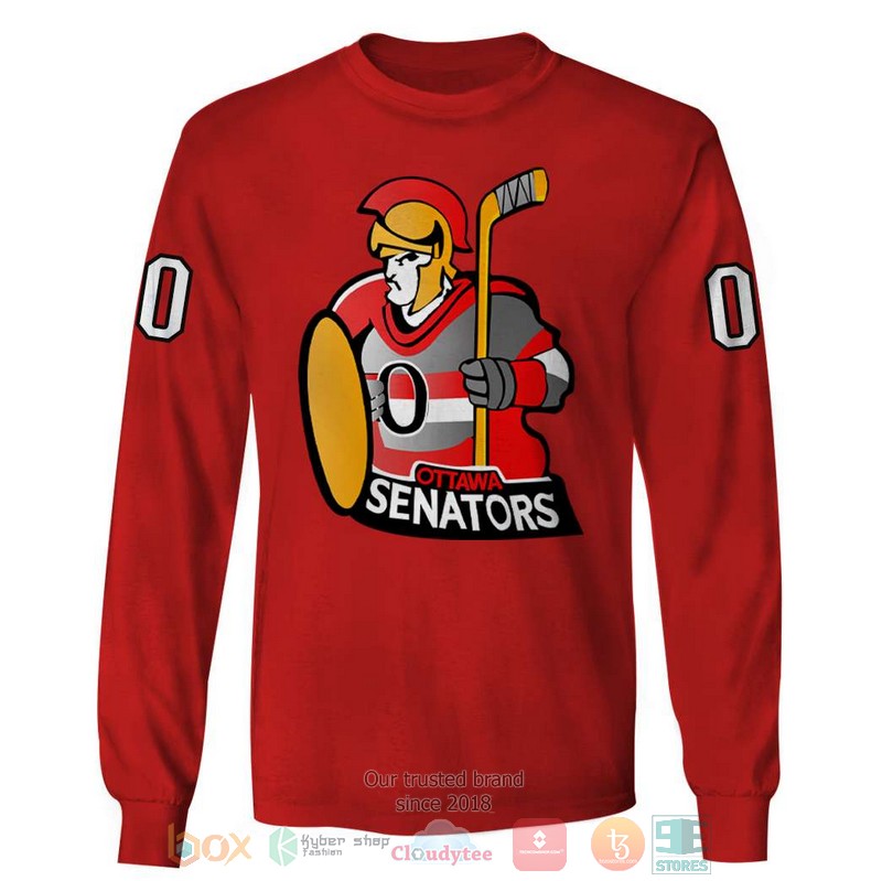 Personalized NHL Ottawa Senators red custom 3D shirt hoodie 1 2 3 4
