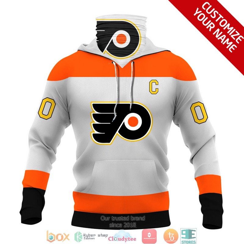 Personalized NHL Philadelphia Flyers Black Orange White 3d hoodie mask 1