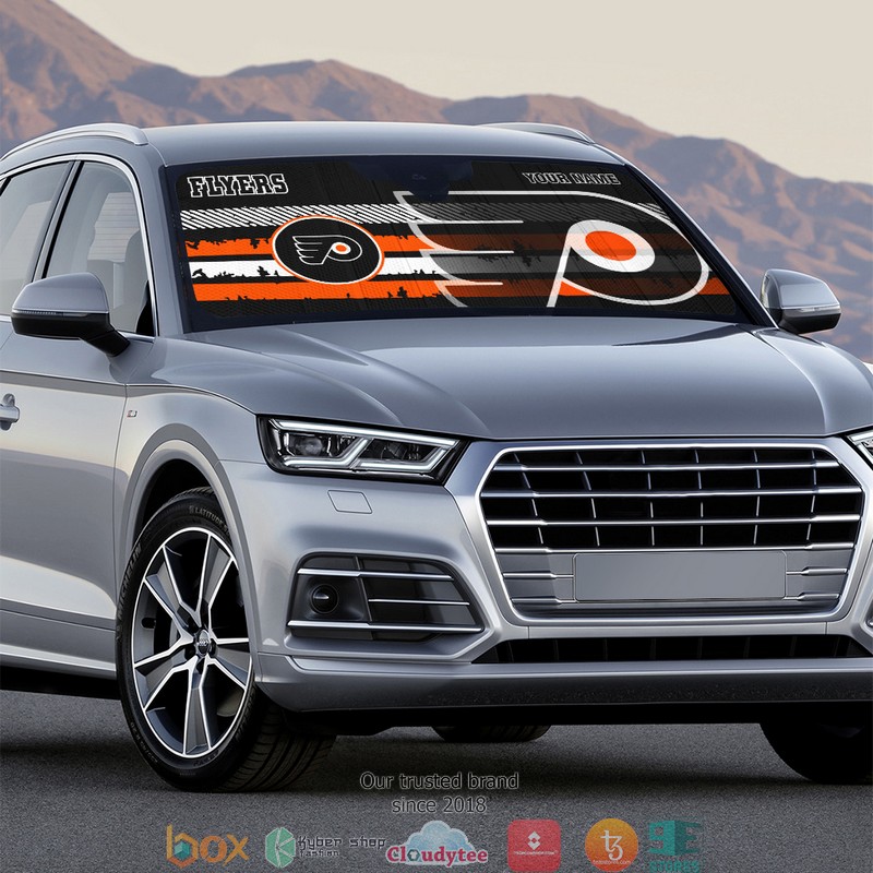 Personalized NHL Philadelphia Flyers Car sunshade 3 Personalized NHL Philadelphia Flyers Car sunshade 1 2