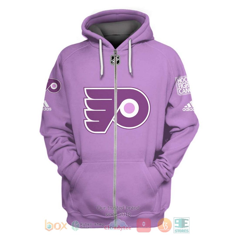 NHL Philadelphia Flyers Hockey Fights Cancer custom Personalized 3D hoodie, shirt 2 Personalized NHL Philadelphia Flyers Hockey Fights Cancer custom 3D shirt hoodie 1