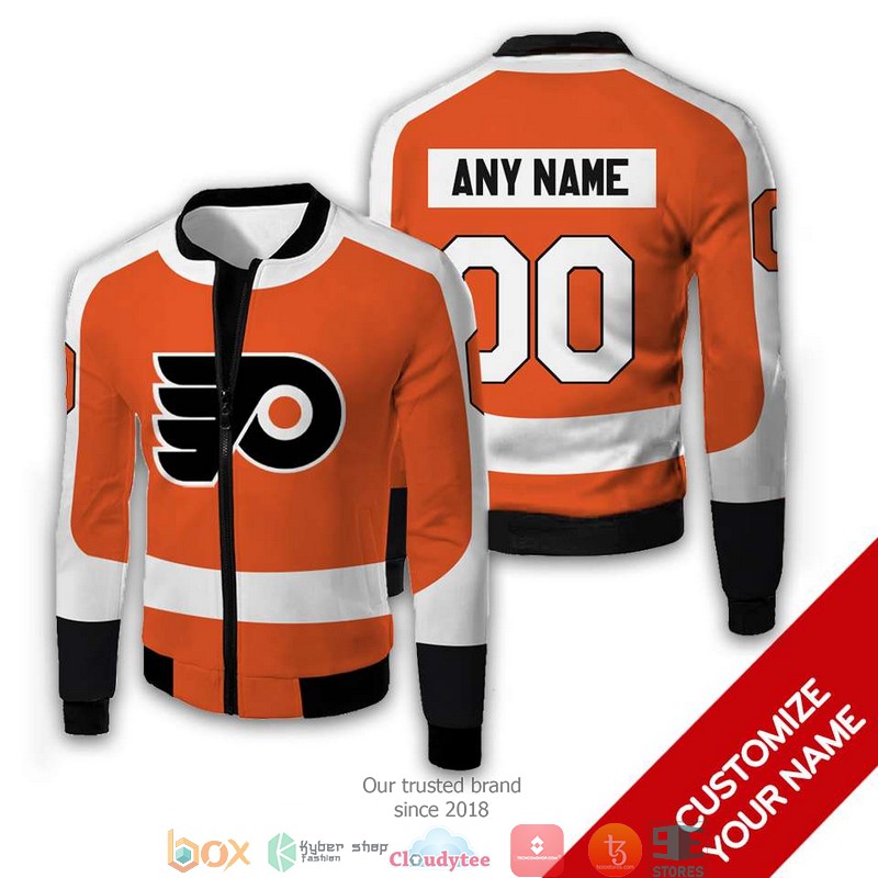 Personalized NHL Philadelphia Flyers Orange 3D Full Printing bomber jacket