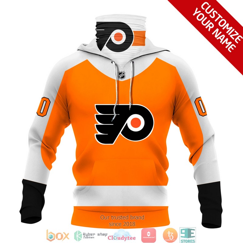 Personalized NHL Philadelphia Flyers White Orange 3d hoodie mask 1