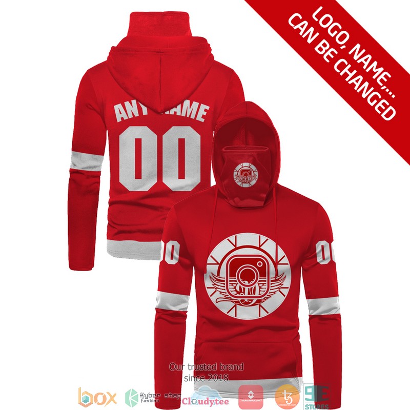 Personalized NHL Red Wings Instagram icon 3d hoodie mask