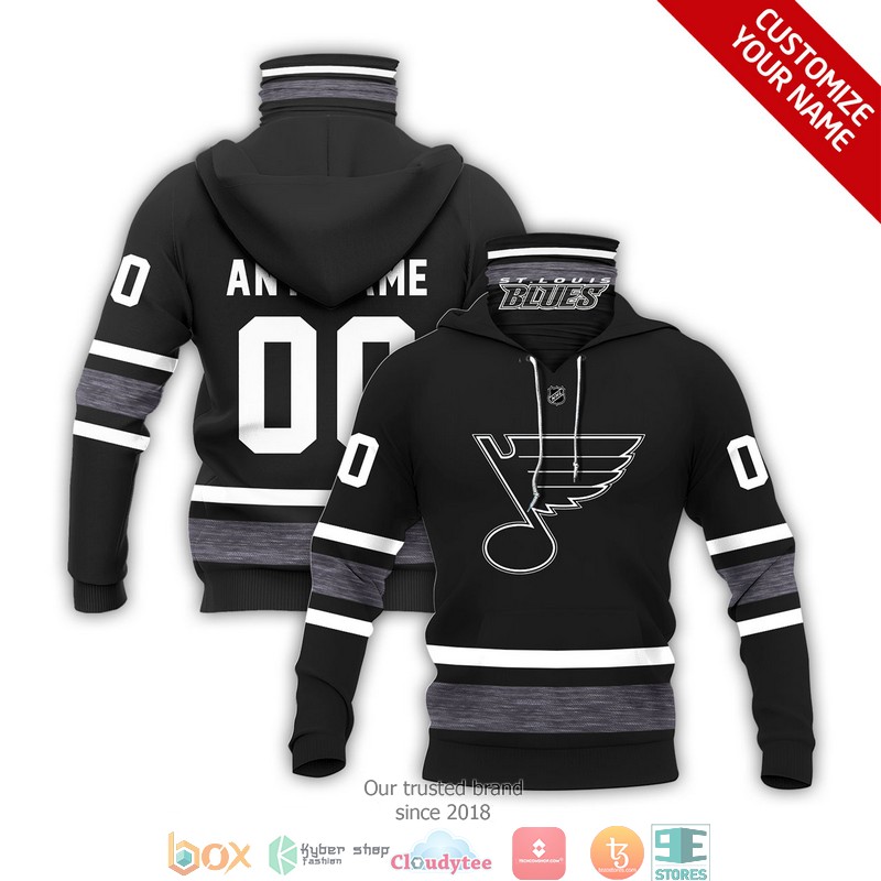 Personalized NHL St Louis Blues Black 3d hoodie mask