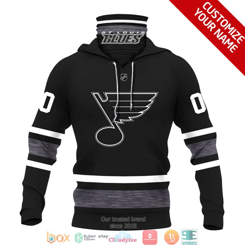 Personalized NHL St Louis Blues Black 3d hoodie mask 1