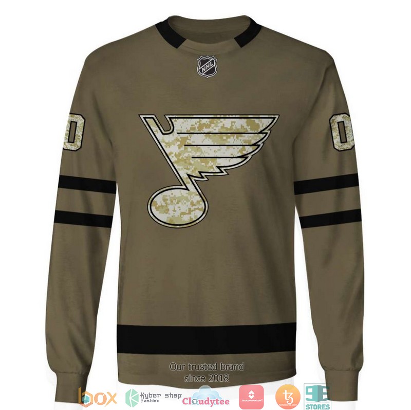 Personalized NHL St Louis Blues Brown Camo 3D Full Printing shirt hoodie 1 2 3 4