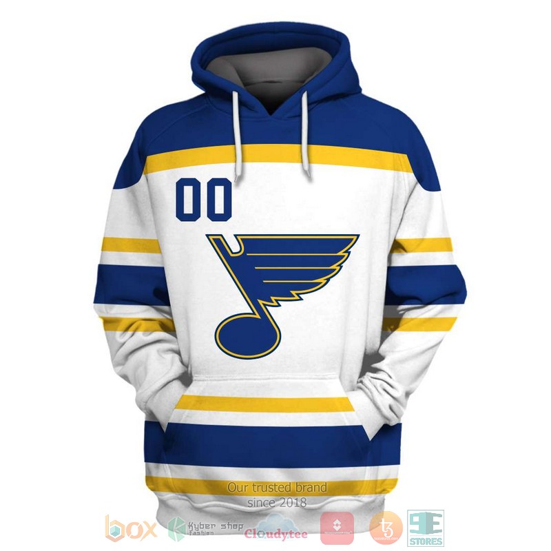 Personalized NHL St Louis Blues white blue yellow custom 3D shirt hoodie 1 2