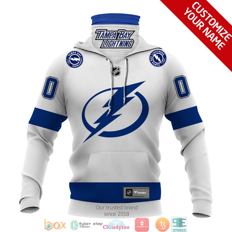 Personalized NHL Tampa Bay Lightning White 3d hoodie mask 1