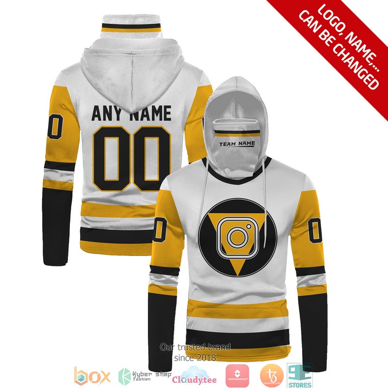 Personalized NHL Team Yellow white Instagram icon 3d hoodie mask