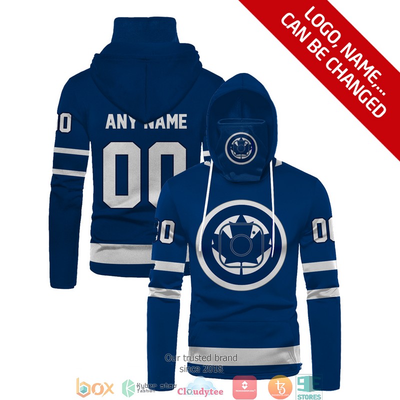 Personalized NHL Toronto Maple Leafs Blue grey line 3d hoodie mask