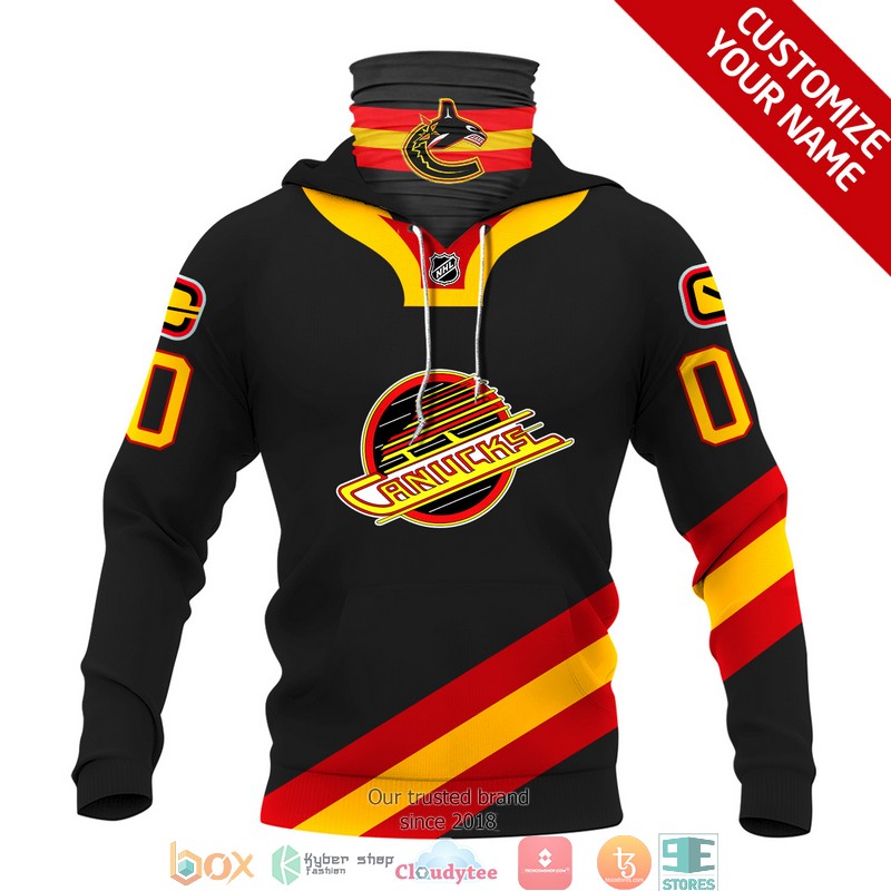 Personalized NHL Vancouver Canucks Black red 3d hoodie mask 1