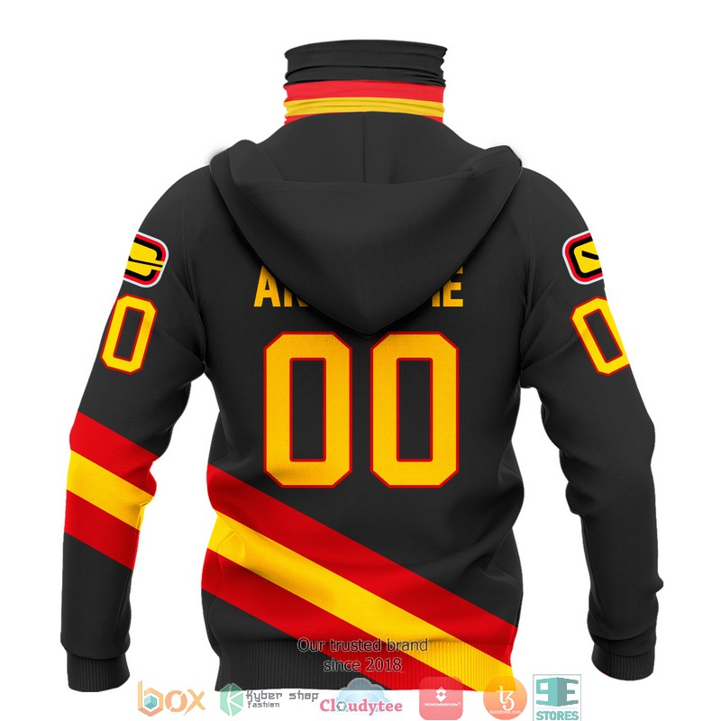 Personalized NHL Vancouver Canucks Black red 3d hoodie mask 3 Personalized NHL Vancouver Canucks Black red 3d hoodie mask 1 2