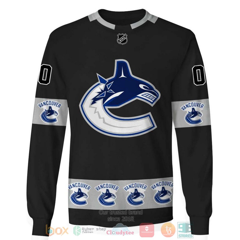 NHL Vancouver Canucks custom Personalized black blue 3D hoodie, shirt 5 Personalized NHL Vancouver Canucks custom black blue 3D shirt hoodie 1 2 3 4