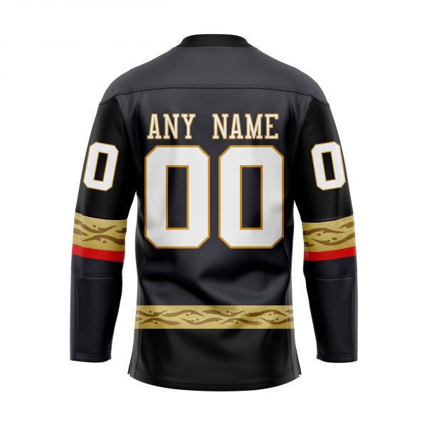 Personalized NHL Vegas Golden Knights Black Flower helmet Hockey Jersey 2 Personalized NHL Vegas Golden Knights Black Flower helmet Hockey Jersey 1
