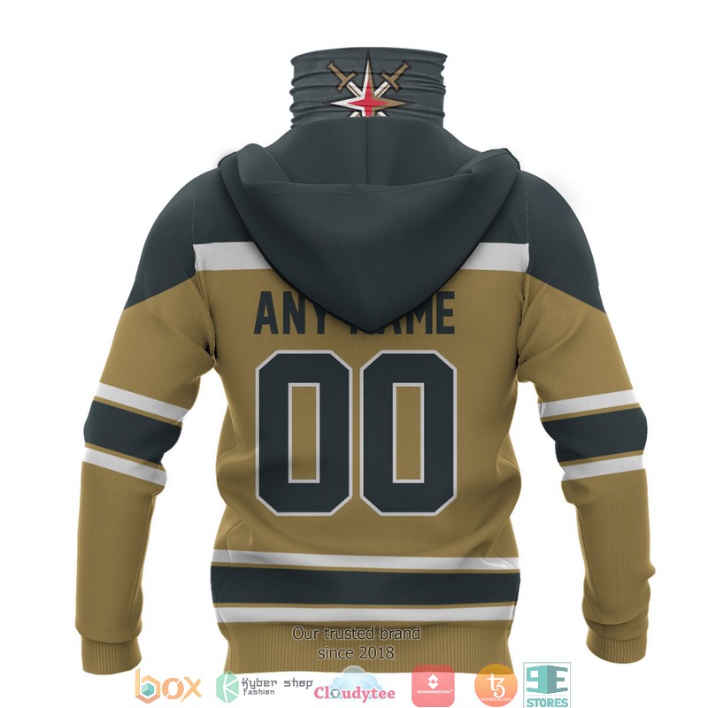 Personalized NHL Vegas Golden Knights Grey 3d hoodie mask 3 Personalized NHL Vegas Golden Knights Grey 3d hoodie mask 1 2
