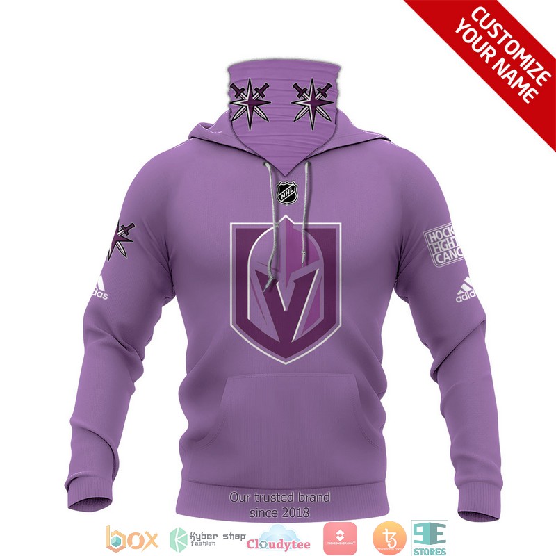 Personalized NHL Vegas Golden Knights Purple 3d hoodie mask 1