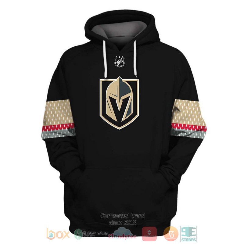 NHL Vegas Golden Knights black custom Personalized 3D hoodie, shirt 3 Personalized NHL Vegas Golden Knights black custom 3D shirt hoodie 1 2