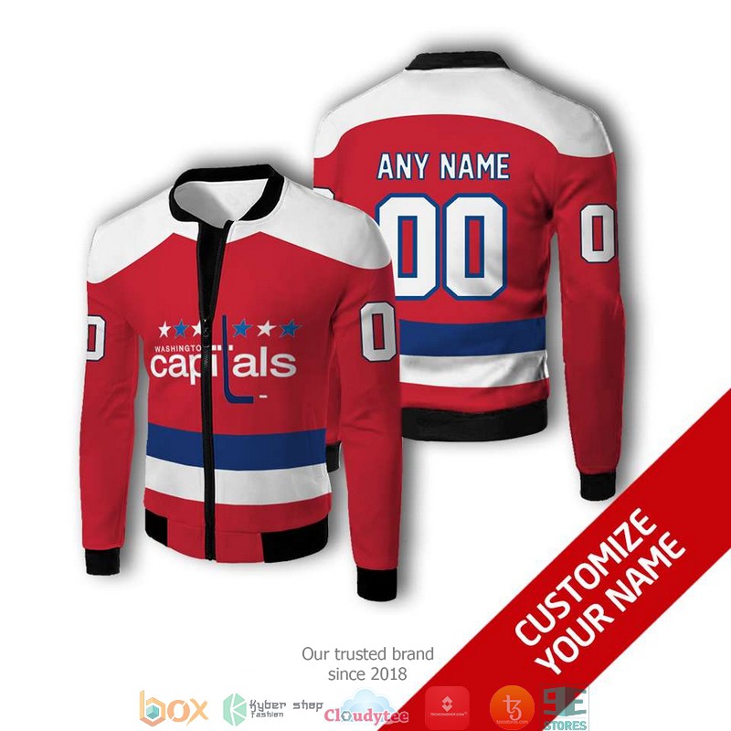 Personalized NHL Washington Capitals Red 3D Full Printing bomber jacket