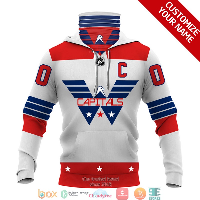 Personalized NHL Washington Capitals White Red 3d hoodie mask 1