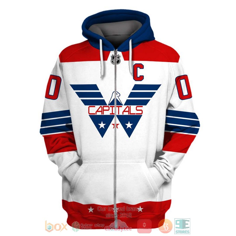 NHL Washington cap hatitals white red custom Personalized 3D hoodie, shirt 2 Personalized NHL Washington Capitals white red custom 3D shirt hoodie 1