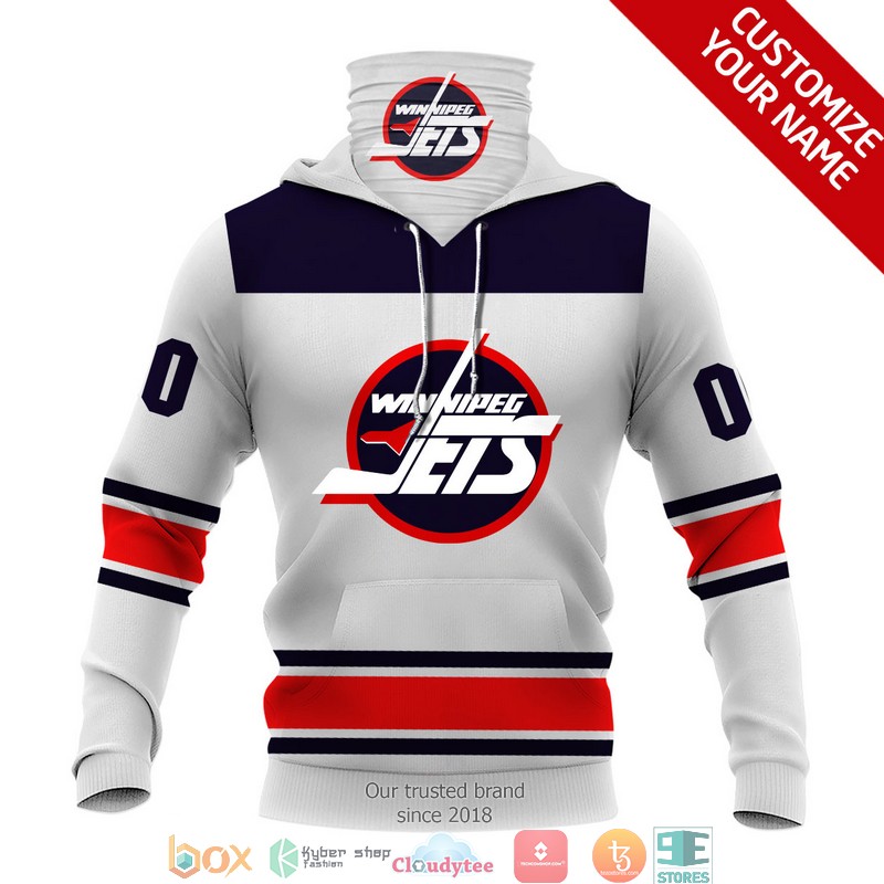 Personalized NHL Winnipeg Jets White 3d hoodie mask 1