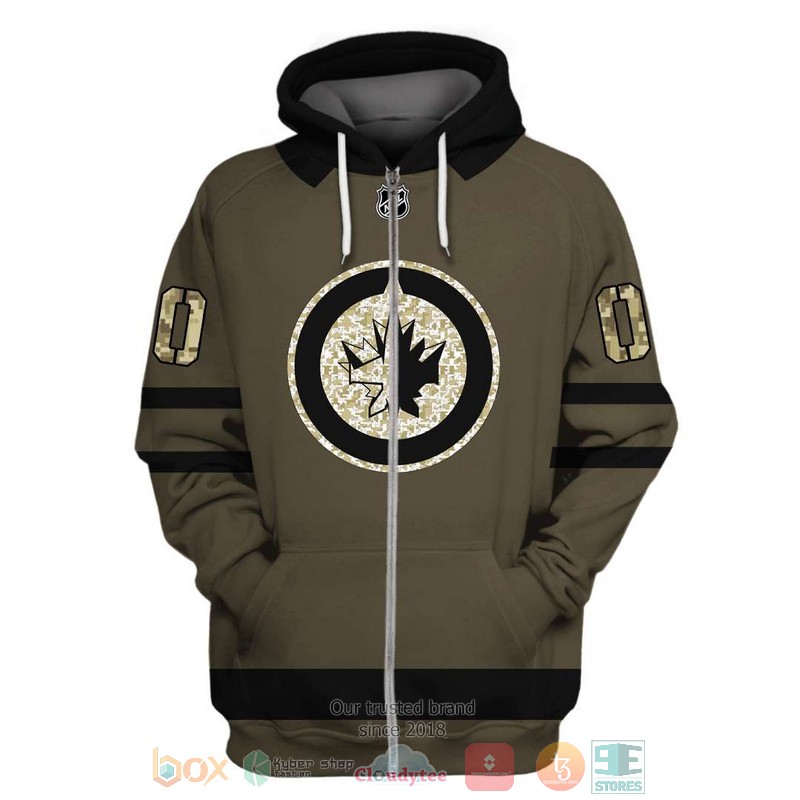 NHL Winnipeg Jets custom Personalized green camo 3D hoodie, shirt 2 Personalized NHL Winnipeg Jets custom green camo 3D shirt hoodie 1