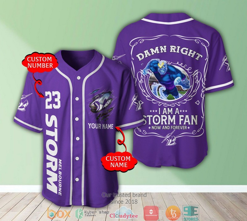 Personalized NRL Melbourne Storm I Am A Storm Fan Baseball Jersey 1 Personalized NRL Melbourne Storm I Am A Storm Fan Baseball Jersey
