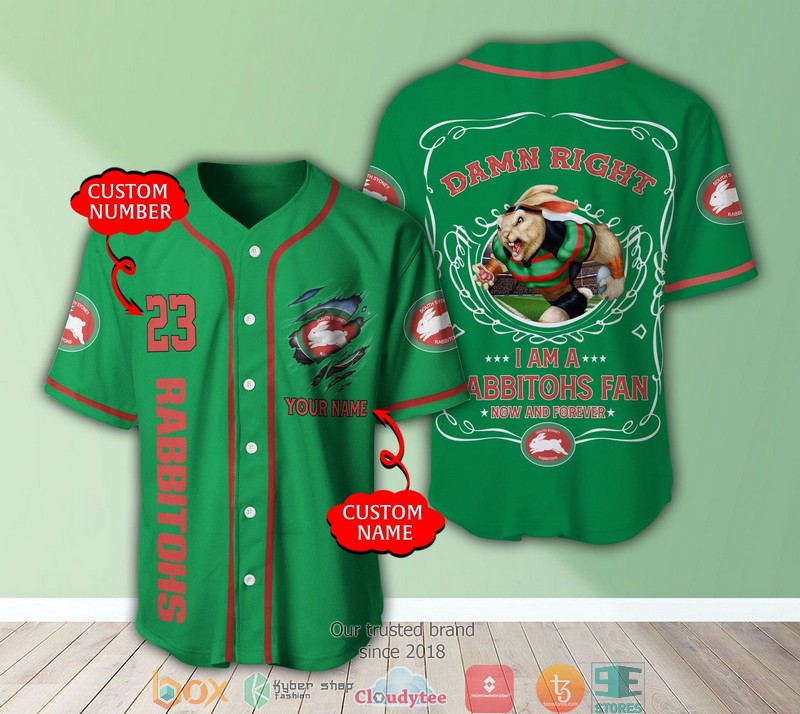 Personalized NRL South Sydney Rabbitohs I Am A Rabbitohs Fan Baseball Jersey
