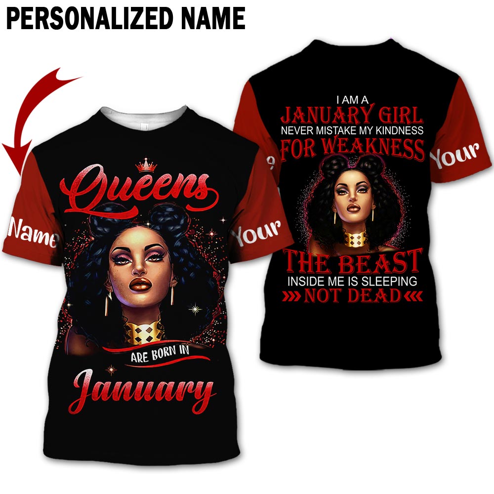 BEST Personalized Name January Girl 3D All Over Printed T-Shirt, Hoodie 2 Personalized Name January Girl 3D All Over Printed Hoodie Shirt 1
