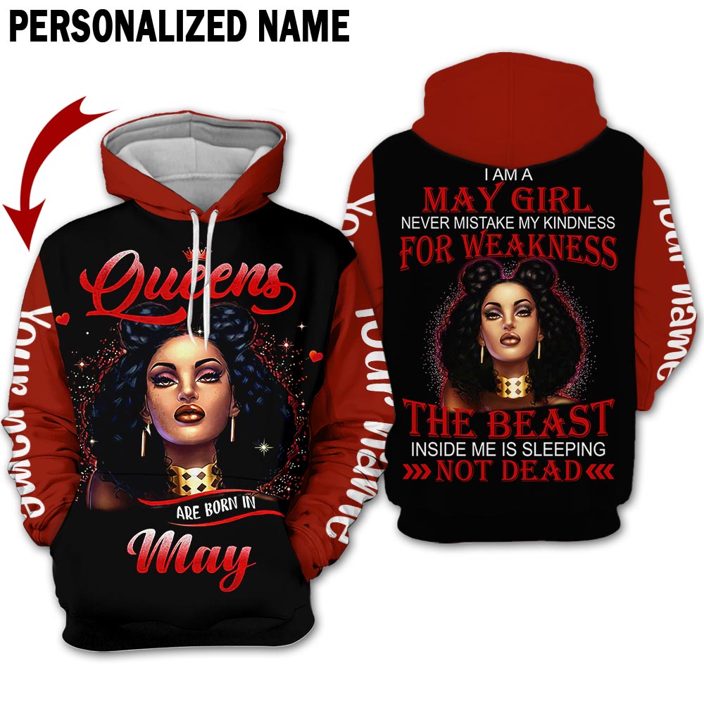 BEST Personalized Name May Girl 3D All Over Printed T-Shirt, Hoodie 1 Personalized Name May Girl 3D All Over Printed Hoodie Shirt