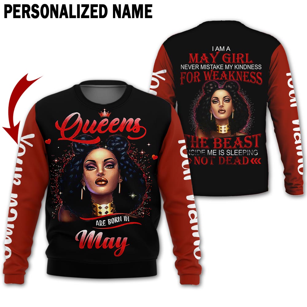 BEST Personalized Name May Girl 3D All Over Printed T-Shirt, Hoodie 3 Personalized Name May Girl 3D All Over Printed Hoodie Shirt 1 2